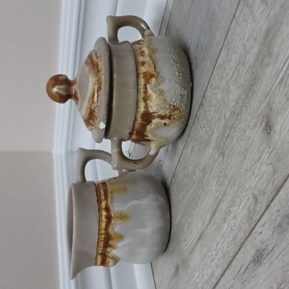 VINTAGE 70s laurentian pottery creamer and sugar pot - Picture 3 of 9